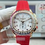 PPM Luxury Replica Patek Philippe Aquanaut Luce 7968 Rose Gold Rainbow Diamond Watch 